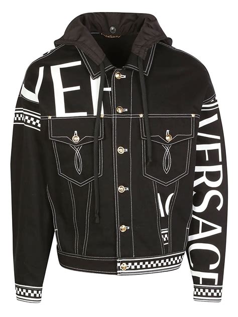 versace camo jacket|Versace black denim jacket.